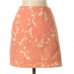 JCrew Side Pleat Orange Mini Skirt B49